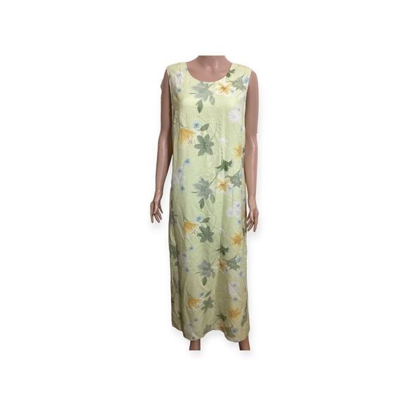 Vintage Silk Sleeveless Maxi Dress 12 - Picture 1 of 8